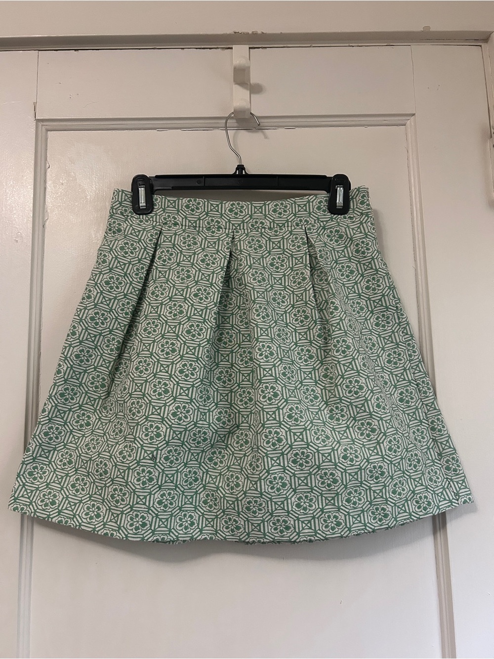 Pim + Larkin Mint Green Geometric A-Line Skirt
